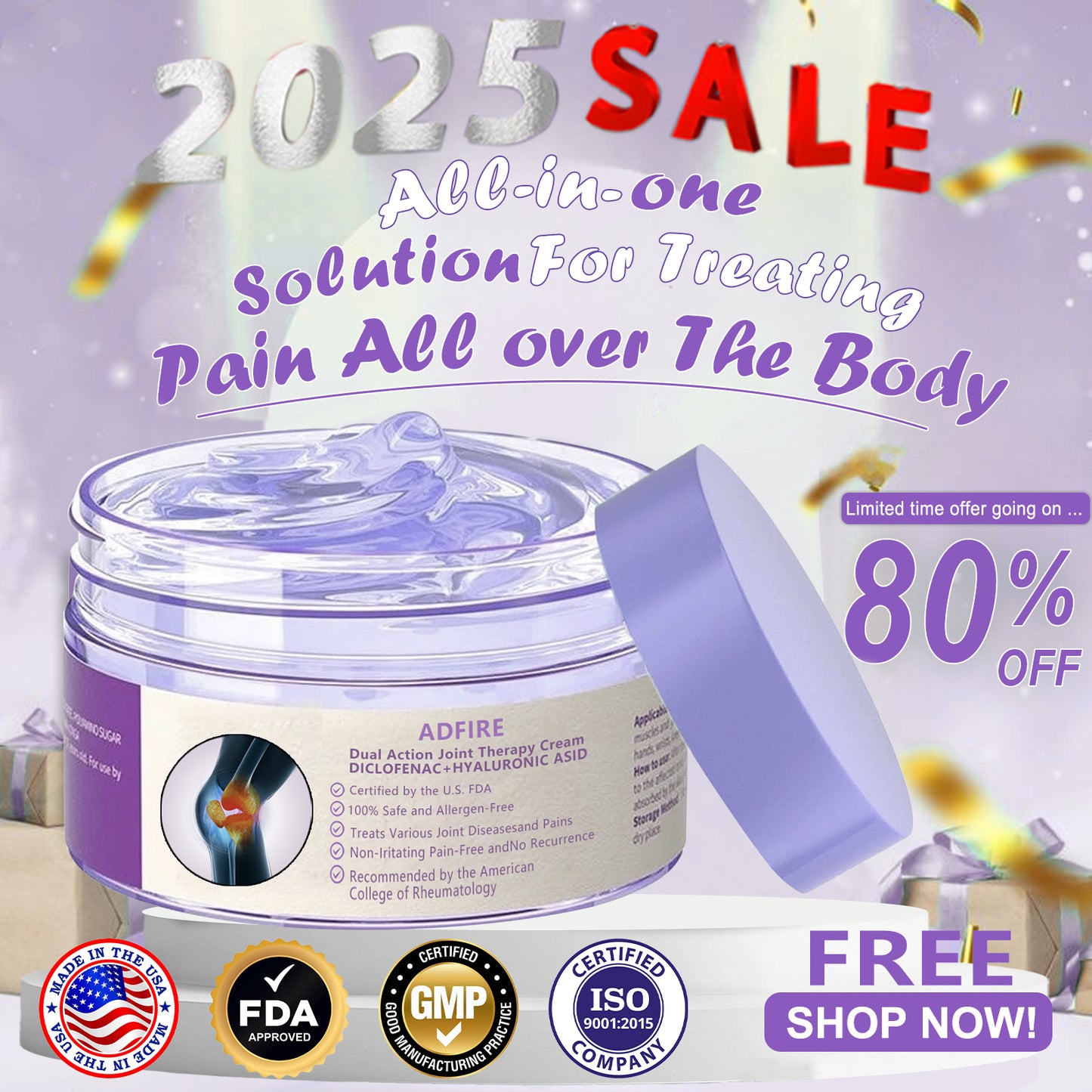 ADFIRE® 7 Day Rapid Joint & Bone Therapy Cream USA Orthopedics (AAOS) Approved
