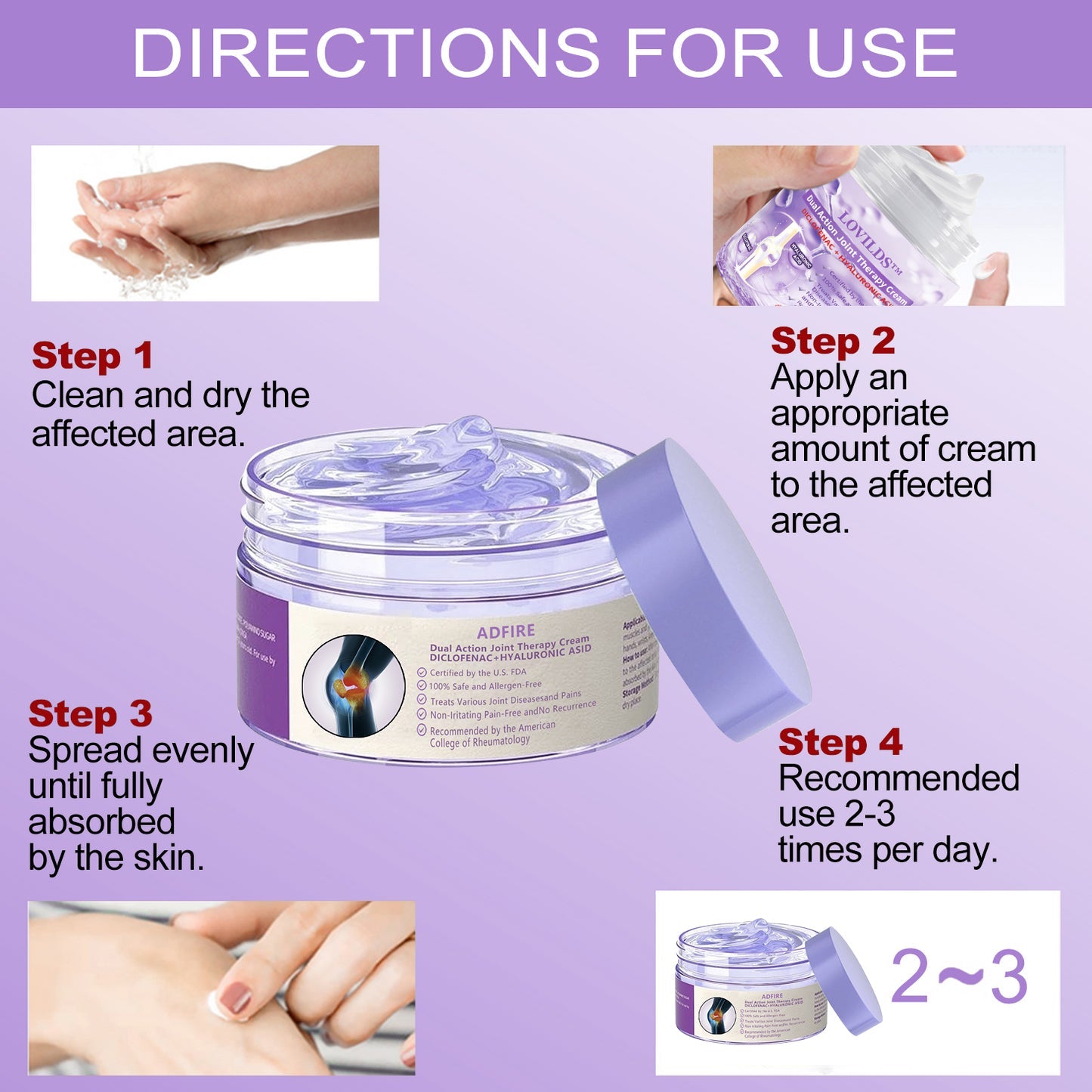 ADFIRE® 7 Day Rapid Joint & Bone Therapy Cream USA Orthopedics (AAOS) Approved
